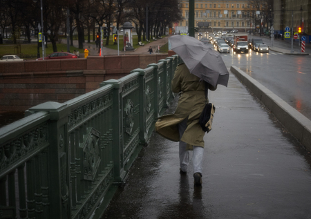 Ливень, гроза и сильный ветер вновь ожидаются в Петербурге