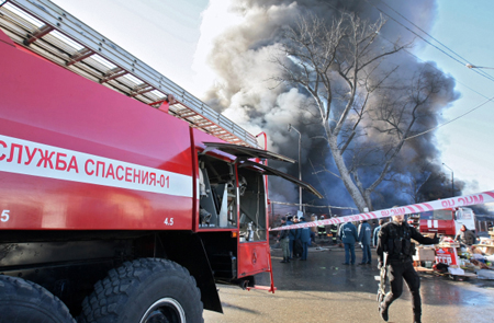 Пожар в торговом центре в Чехове локализован