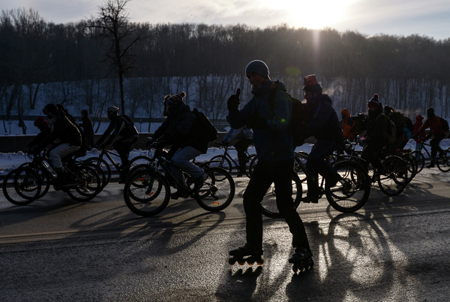 Несколько улиц в центре Москвы закроют на время проведения зимнего велопарада
