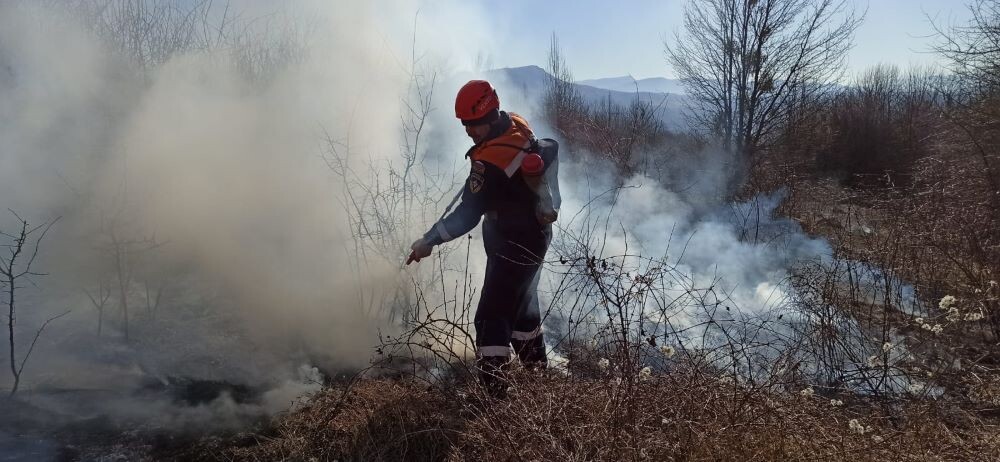 Количество природных пожаров на Кубани за два месяца выросло на 13%. © Фото: пресс-служба ГКУ «Кубань-СПАС»
