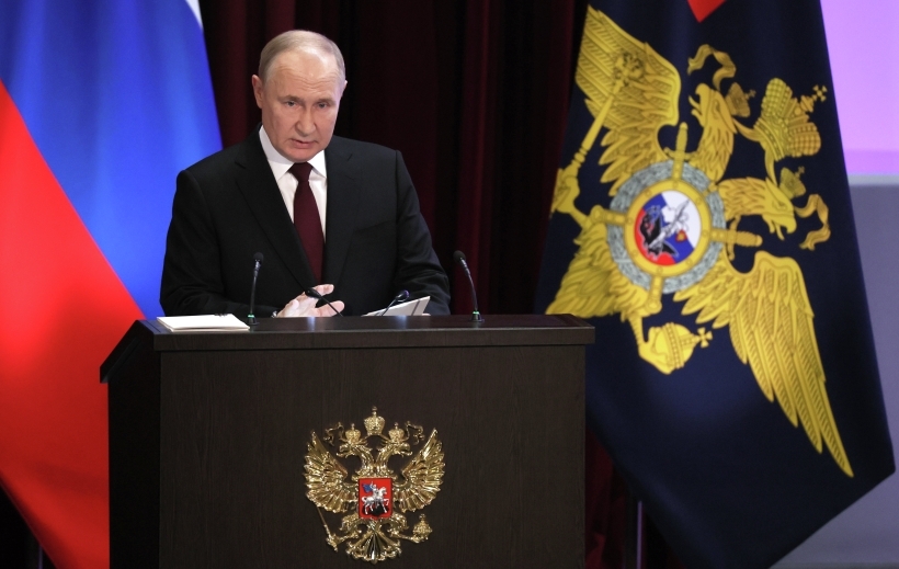 Президент РФ Владимир Путин на коллегии МВД заявил о необходимости установить бенефициаров терактов в России. Фото