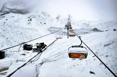 Первый снег выпал на курорте Красная Поляна в Сочи