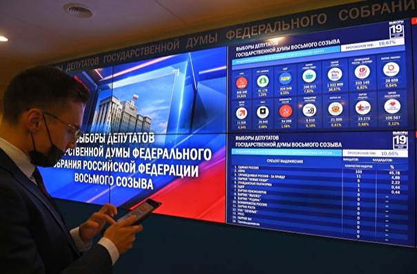 ЦИК: "Единая Россия" после обработки 25,03% протоколов набирает 44,26% голосов