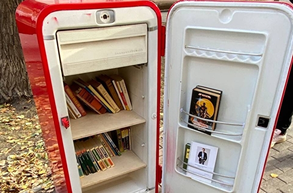 Ретро-холодильник для хранения книг установили любители буккроссинга в Челябинске