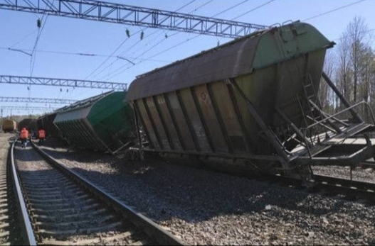 Грузовой поезд сошел с рельсов в Брянской области из-за подрыва ж/д путей