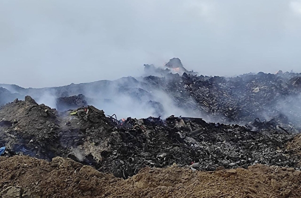 Возгорание на полигоне ТКО тушат в Ульяновской области