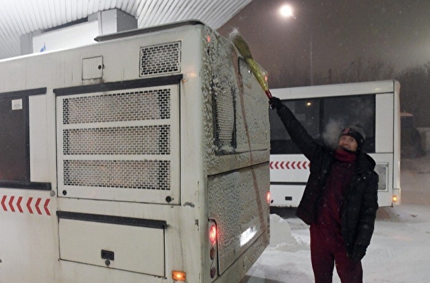 Почти 10% общественного транспорта не вышло на линии в Воронеже из-за морозов