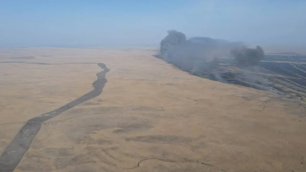 Загорания в Астраханском биосферном заповеднике. © Пресс-служба Астраханского биосферного заповедника