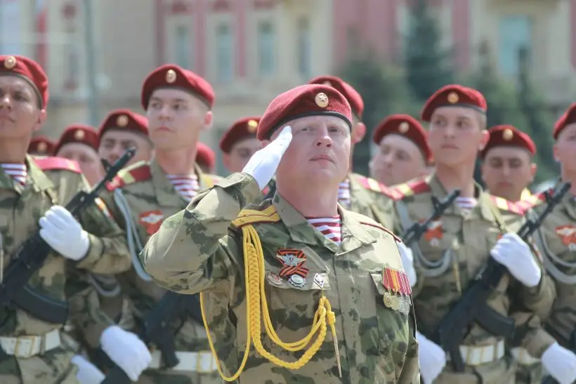 Военные парады состоялись в шести субъектах ЮФО. Фото. © Интерфакс. Федор Ларин