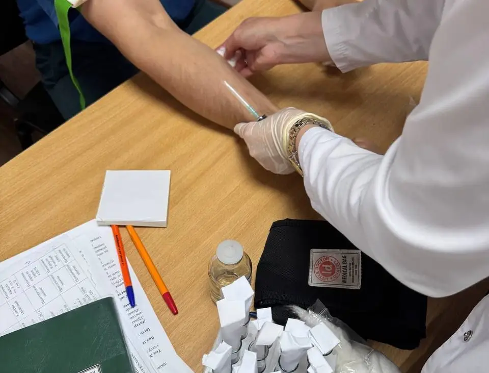 Анализ крови. © Пресс-служба главы Ингушетии. Юсуп Ханиев 