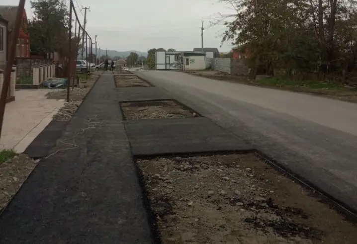 Разрушенную при строительстве коллектора дорогу восстановили в Ингушетии. Фото. © 