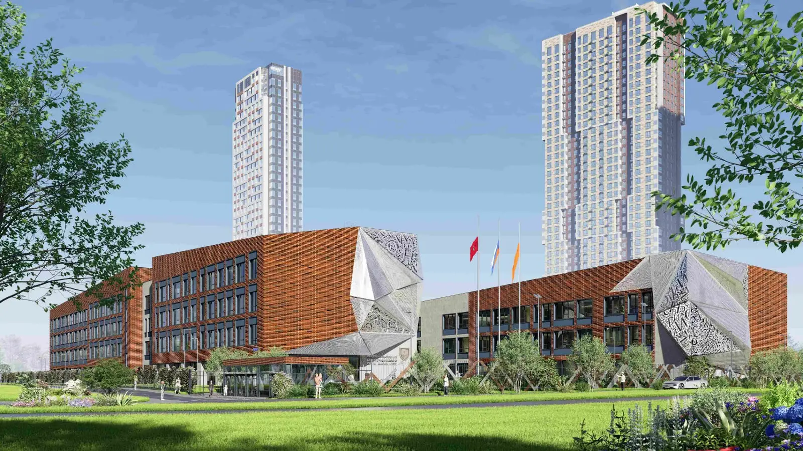 Школу на 1,7 тыс. человек построят в столичных Раменках. Фото. © Рендер компании  