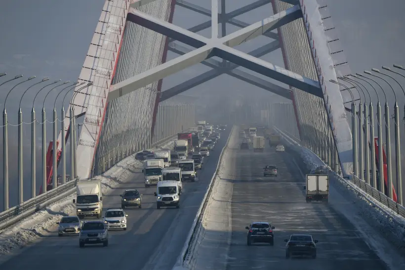 Бугринский мост в Новосибирске реконструируют. Фото. © РИА Новости. Александр Кряжев