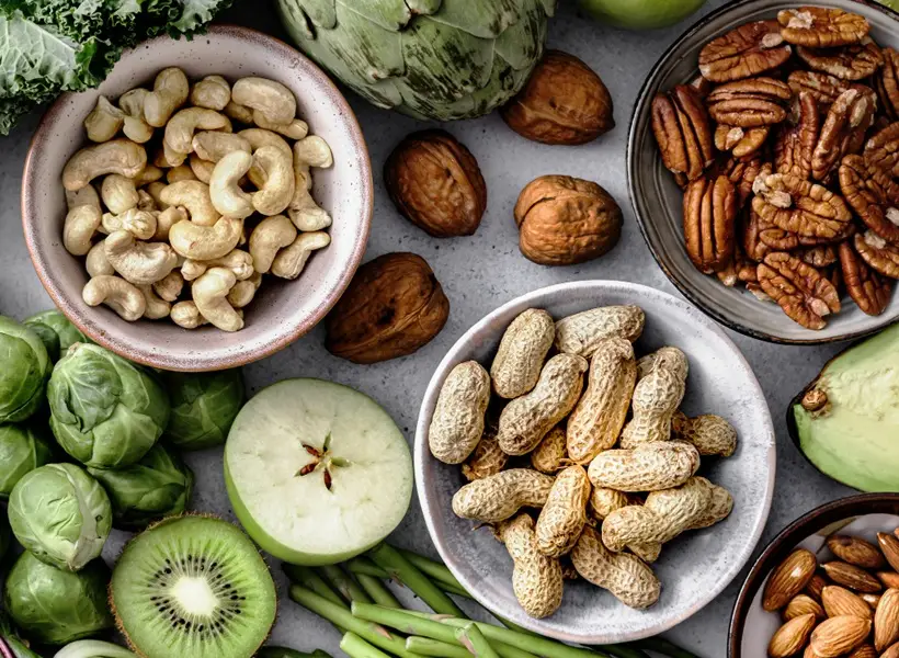 зелень, орехи. Фото