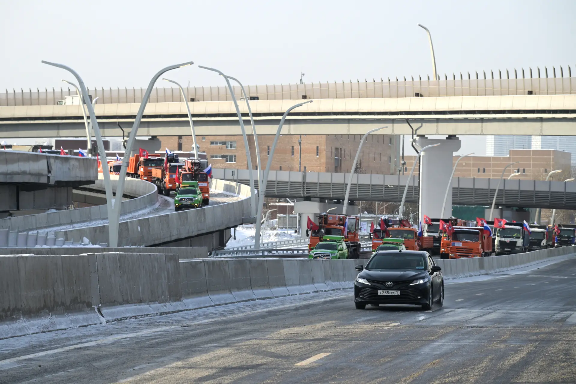 Собянин открыл новые путепроводы на пересечении Южной рокады и МСД. Фото. © РИА Новости. Алексей Никольский