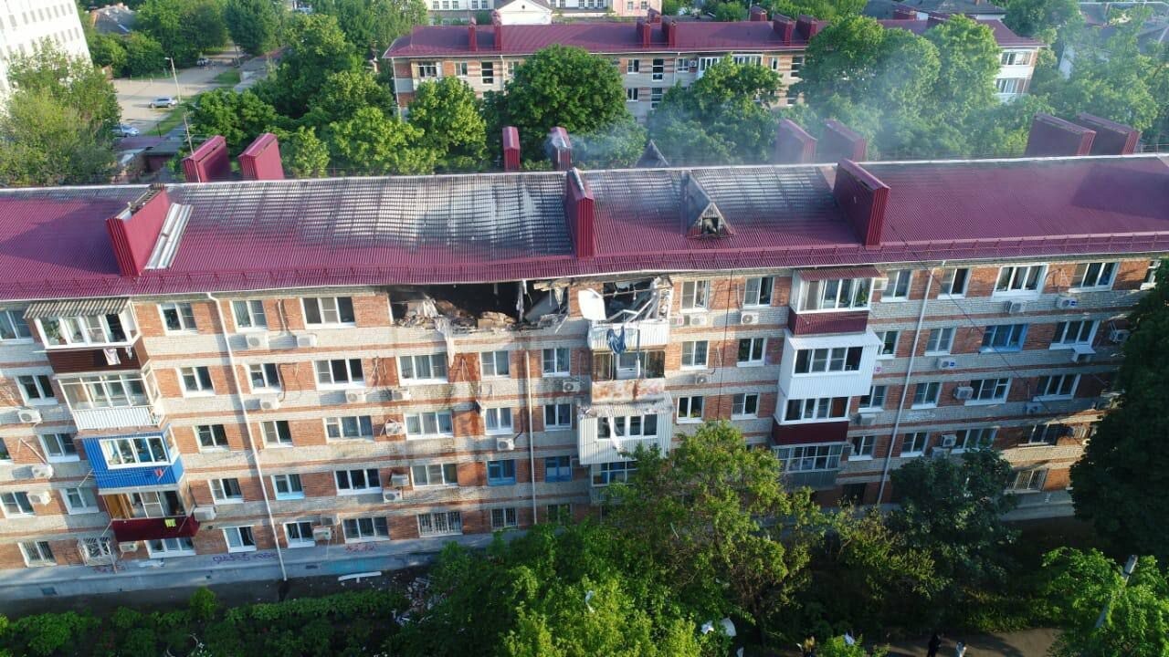 Локальный режим ЧС введен в Краснодаре из-за пожара от взрыва газа в многоэтажном доме