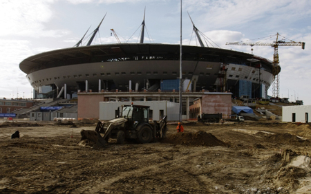 При монтаже подсветки на новом стадионе "Зенита" похищено не менее 75 млн рублей