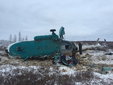 Крушение вертолета Ми-8 на Ямале произошло из-за тумана и дезориентации экипажа в пространстве