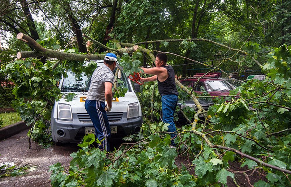 Десять пострадавших от урагана крыш осталось починить в Москве