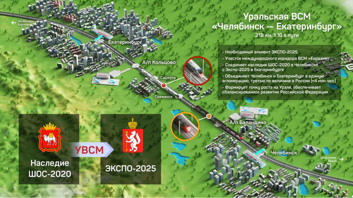Проектирование ВСМ Челябинск-Екатеринбург займет около двух лет
