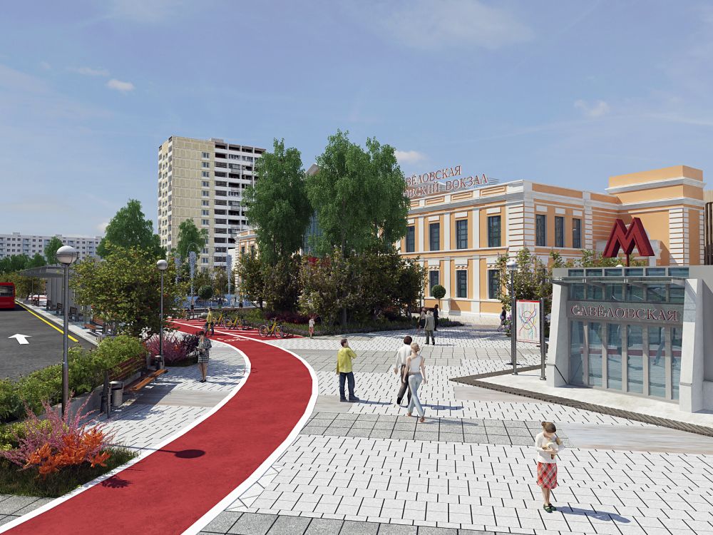 Благоустройство площади Савеловского вокзала завершится к концу года