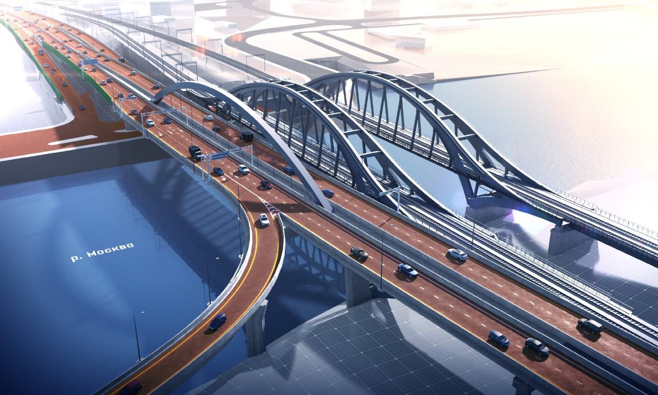 Ассиметричный арочный мост в районе московского "Сити" откроют в 2022 году