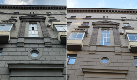 Фасад дома архитектора Соболева на западе Москвы капитально отремонтировали