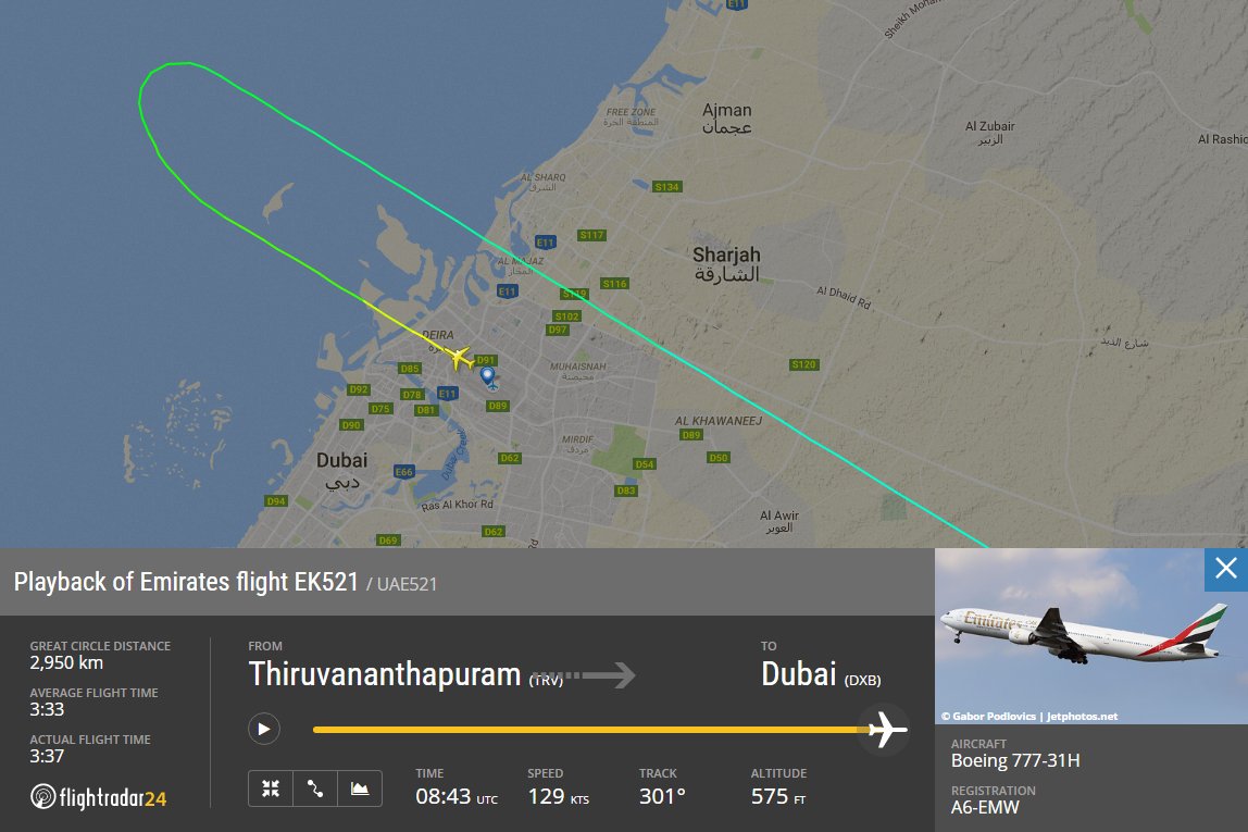  В Дубае при посадке загорелся самолет авиакомпании Emirates