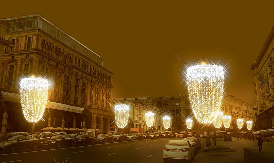 Фонари на Тверской улице в Москве к Новому году превратят в фужеры с шампанским