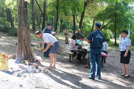 Представители МЧС оштрафовали саратовцев, любителей готовить шашлыки в лесу