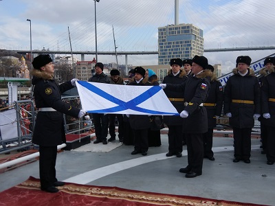 Церемония передачи новейшего корвета "Громкий" в состав ТОФ прошла на военном причале во Владивостоке